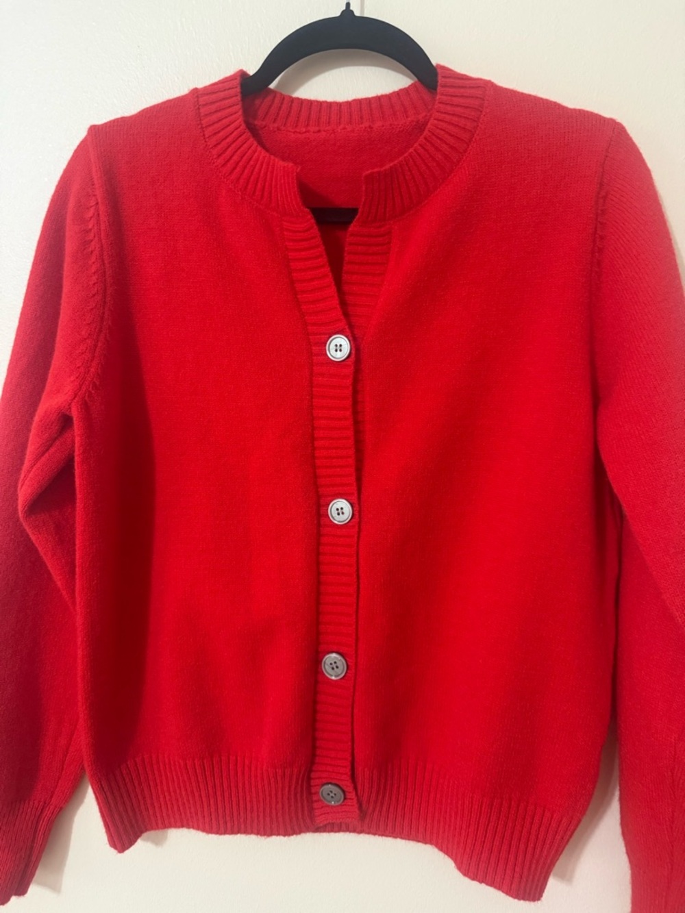 Elegant Classic Women’s Red Button Long Sleeve Cardigan , Size M Excellent Cond. - Picture 2 of 11